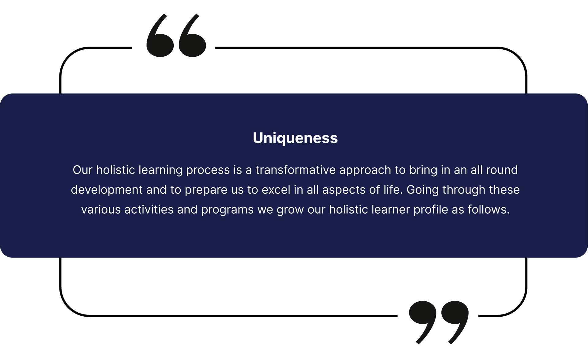 Uniqueness of our program