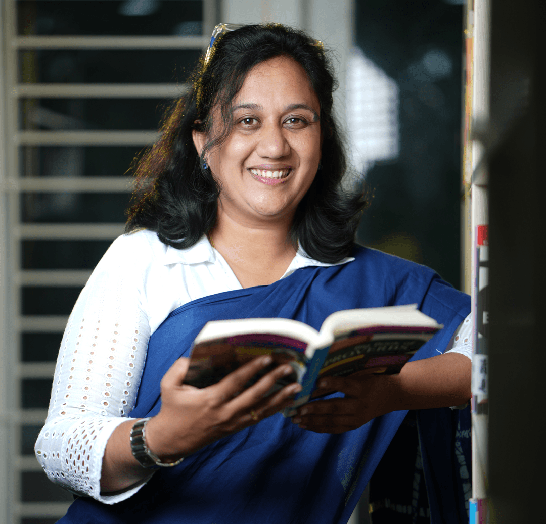 Teacher holding books